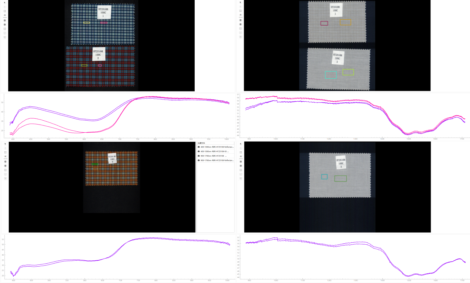 采集布料HT25108高光谱数据